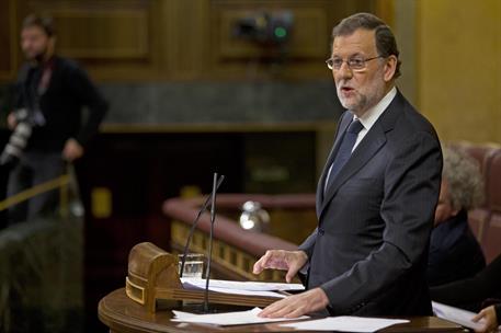 27/10/2016. Mariano Rajoy asiste al debate de investidura. Segunda jornada. El presidente del Gobierno en funciones y candidato a la reelecc...